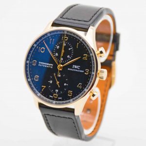 IWC Portugieser Chronograph Portuguese Chronograph Roségold IW3714 Zifferblatt schwarz deutsche Auslieferung