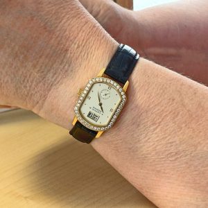 A. Lange & Söhne Lange 1 Arkade Gelbgold mit 1,2 kt Diamanten Wempe Fullset aus 2004