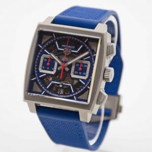 TAG Heuer Monaco Chronograph Titan blau neues Fullset Mwst. ausweisbar