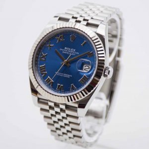 Rolex Datejust 41 2024 Azzurro Blue Roman Dial Jubilée Fullset