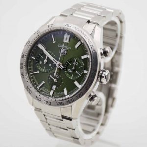TAG Heuer Carrera Calibre Heuer 02 Chronograph 44mm Green Dial Fullset aus 2024